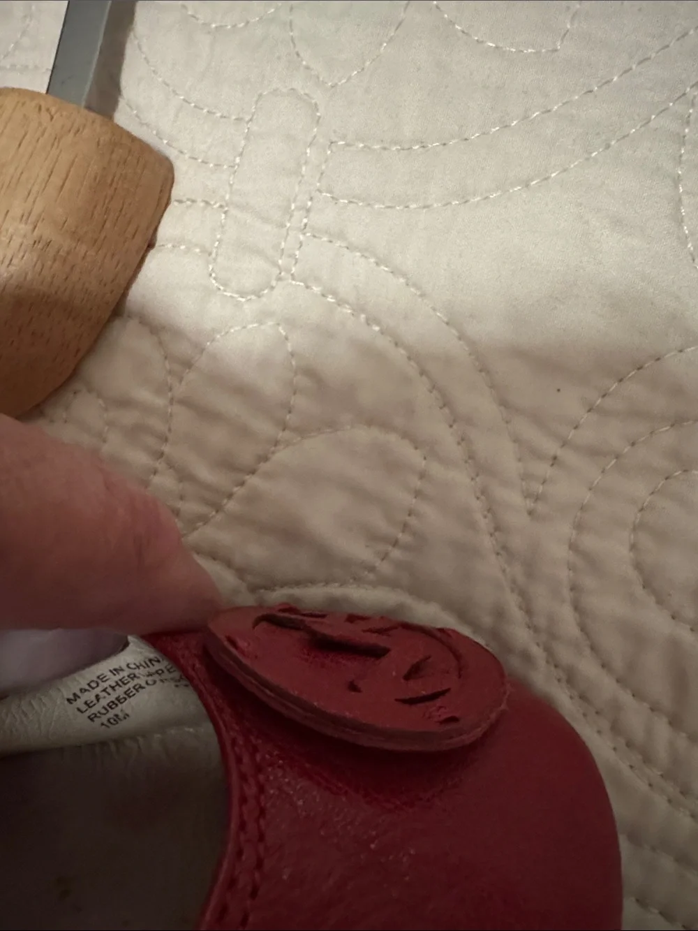 Michael Kors Red Logo Ballet Flats with Emblem Toe